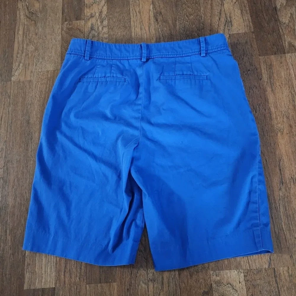 Talbots Perfect Short Womens 8 Royal Blue Cotton Stretch Chino Bermuda Short 679